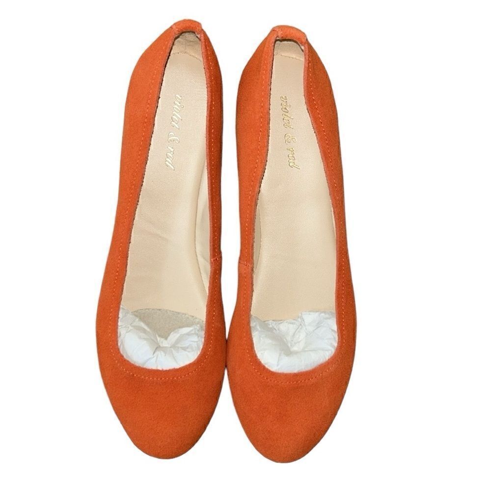 Violet and Red Orange Slip on Flat Shoe(Size 8.5M)